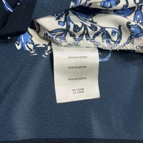 NWOT Adrienne Vittadini woman Small tunic top , stripes , flowers , 3/4 sleeve - Picture 12 of 14